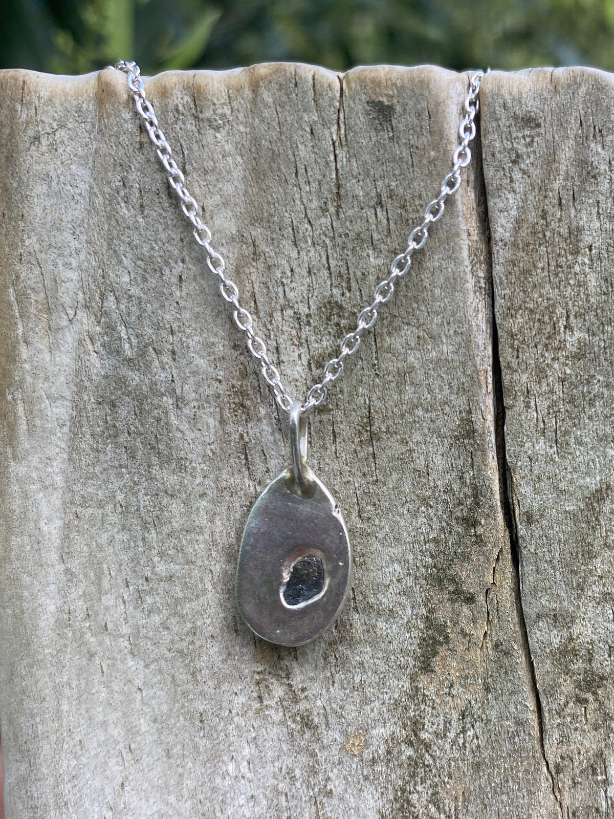 Green Sapphire Rockpool Pendant — Sterling Silver with Australian Sapphire