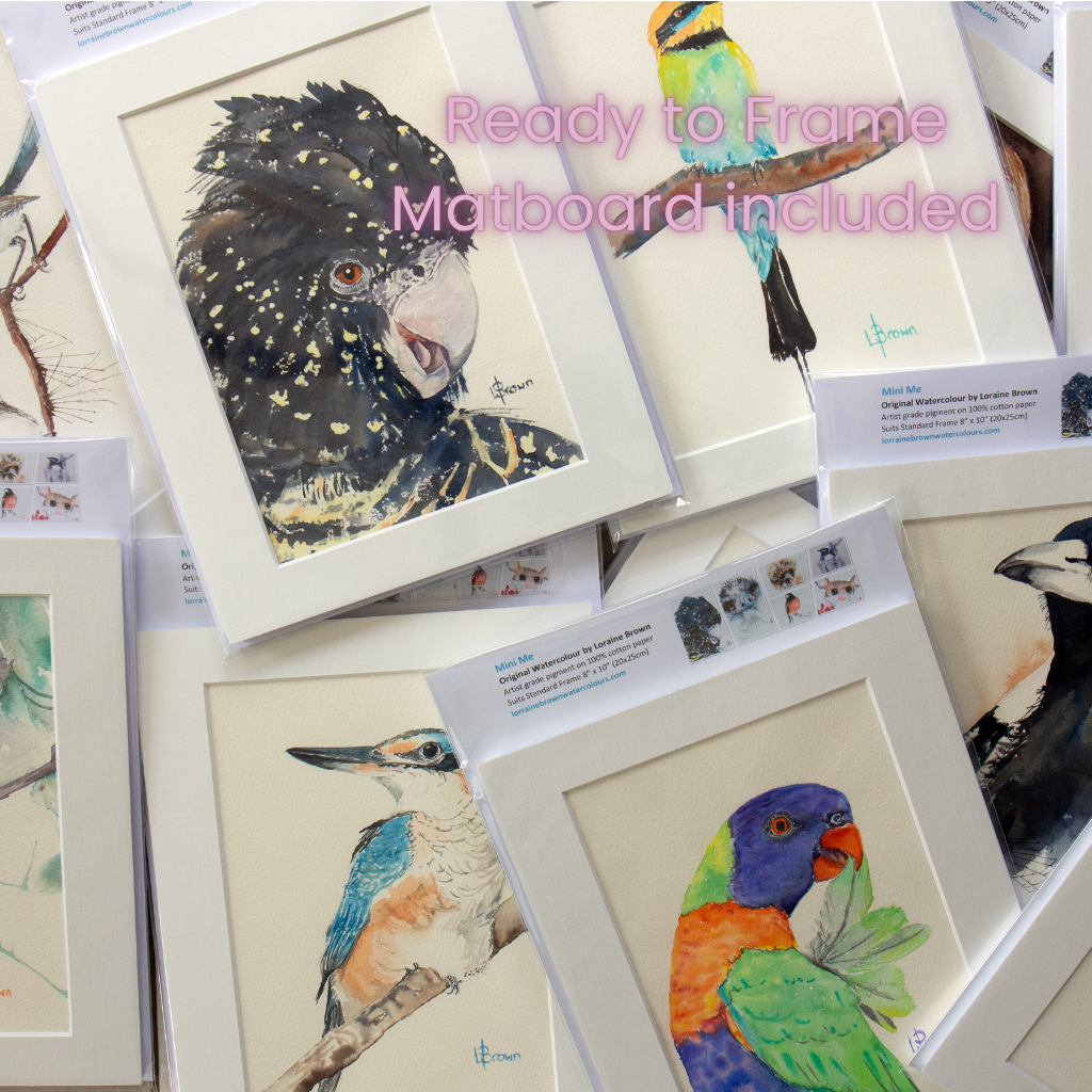 Mini Me #201 Diamond Firetail Original Watercolour Painting