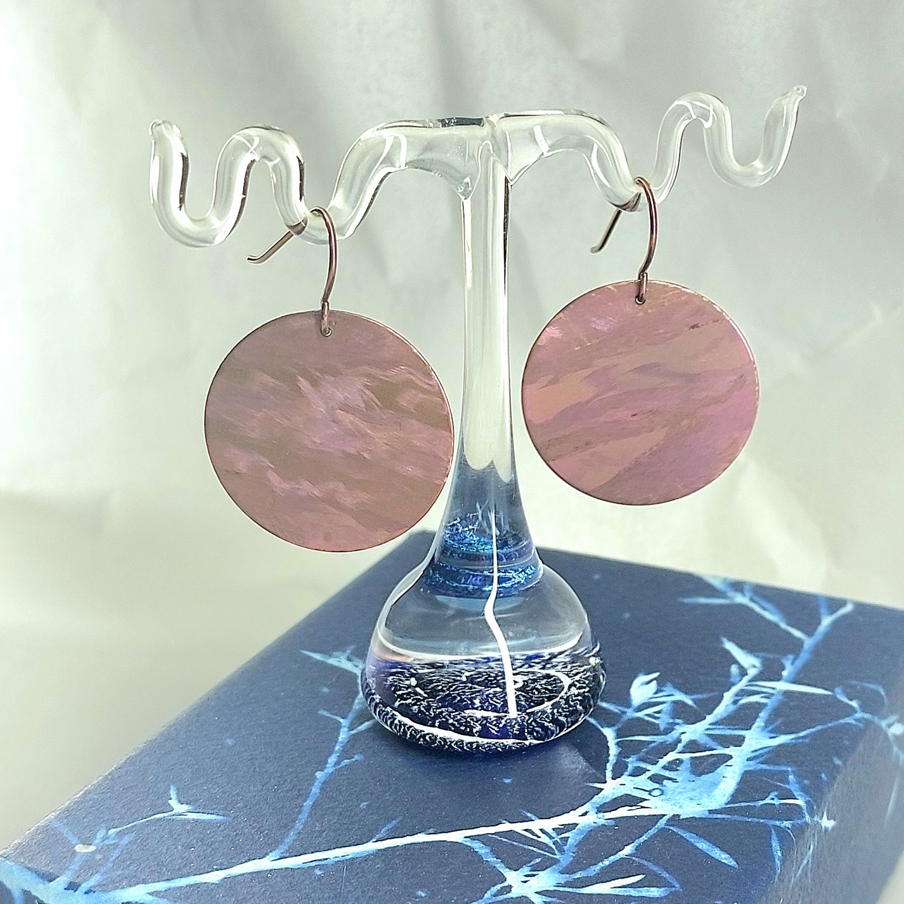 Titanium Disc Earrings- Rose Pink