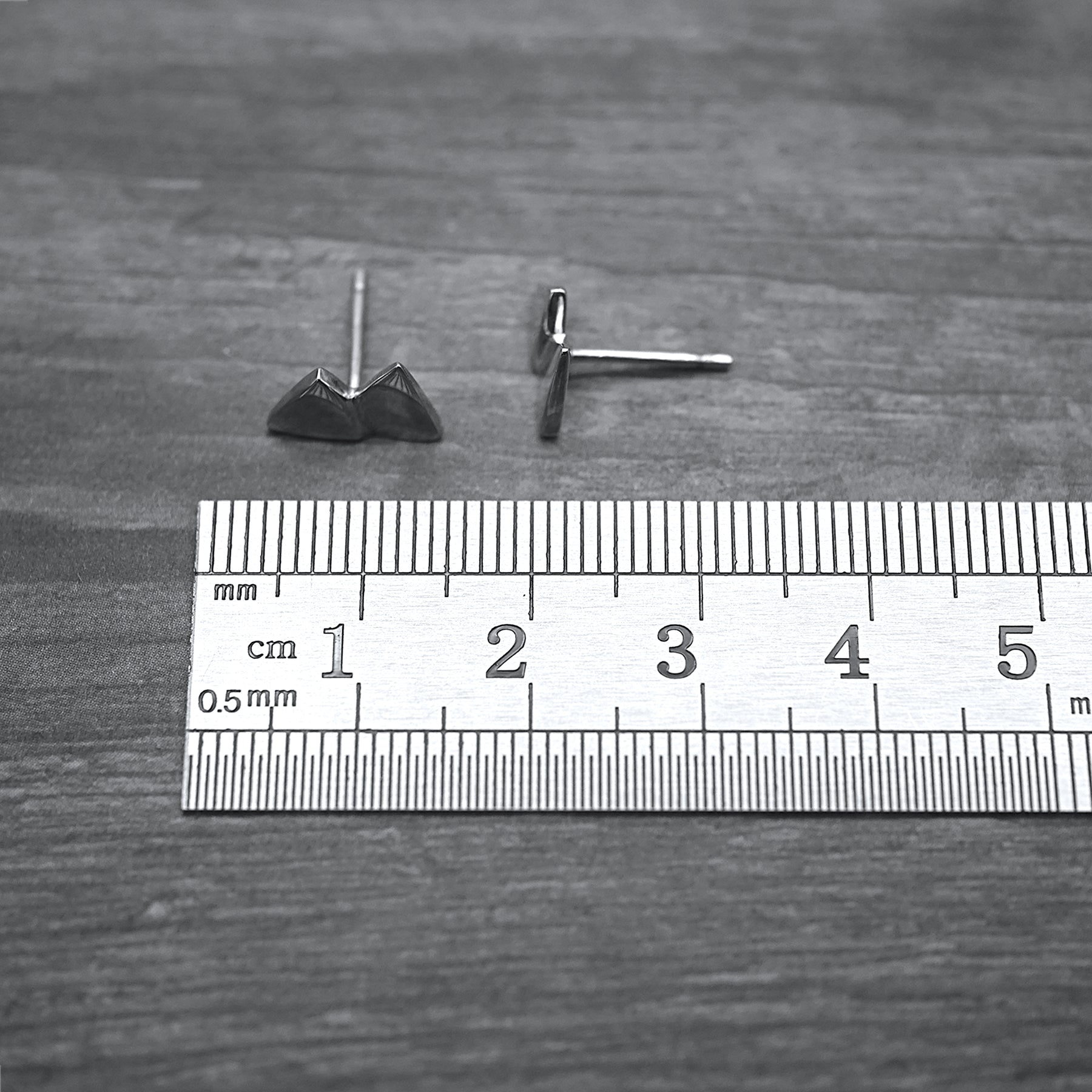 Mountain Studs - Handmade Sterling Silver Stud Earrings