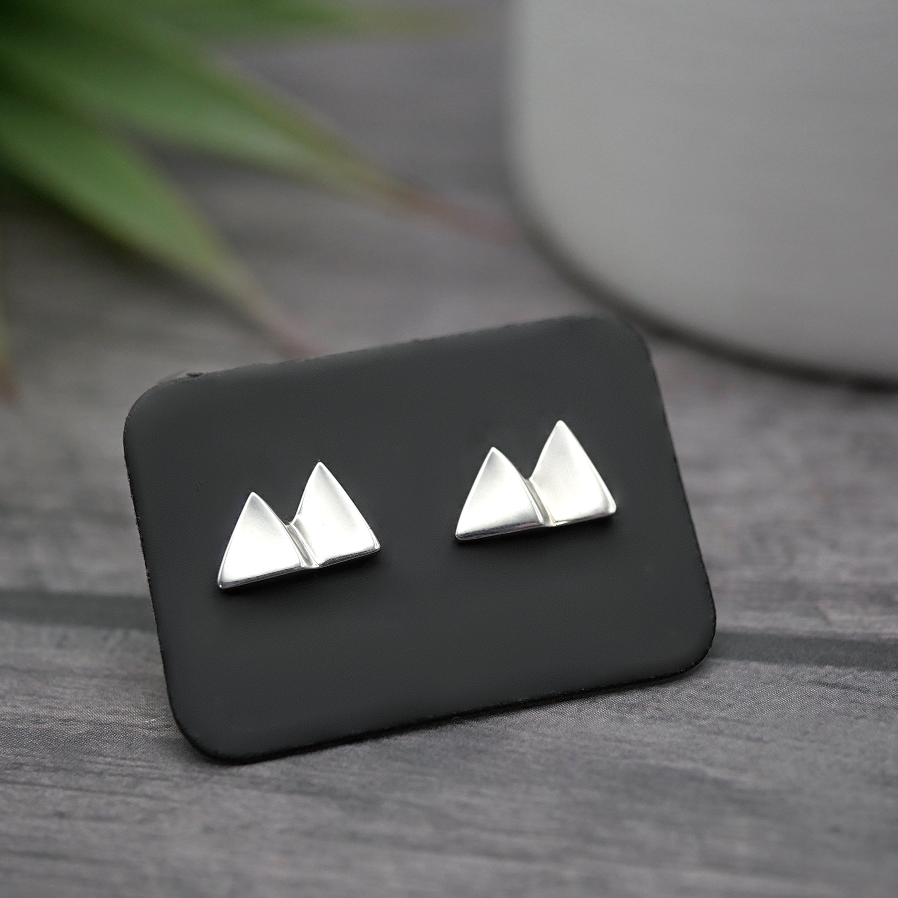 Mountain Studs - Handmade Sterling Silver Stud Earrings