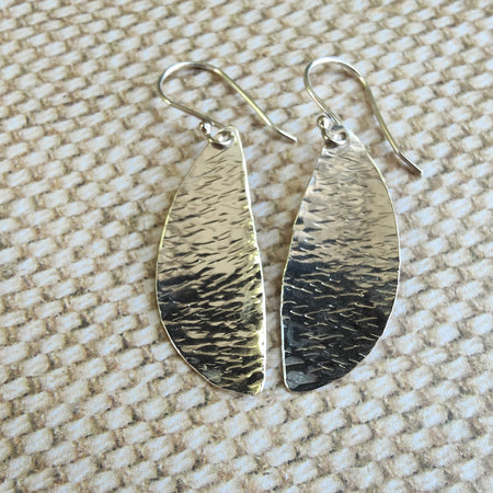Sterling Silver Spoon Bowl Earrings – Handcrafted & Textured