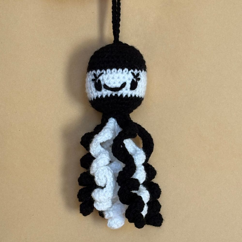 'Ollie' Crochet Octopus - Black & White Contrast