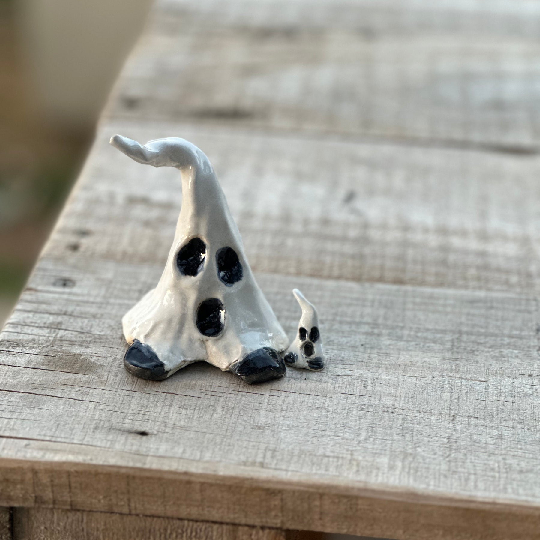 Boo | Handmade Ceramic Ghosts |Pair of Spooks