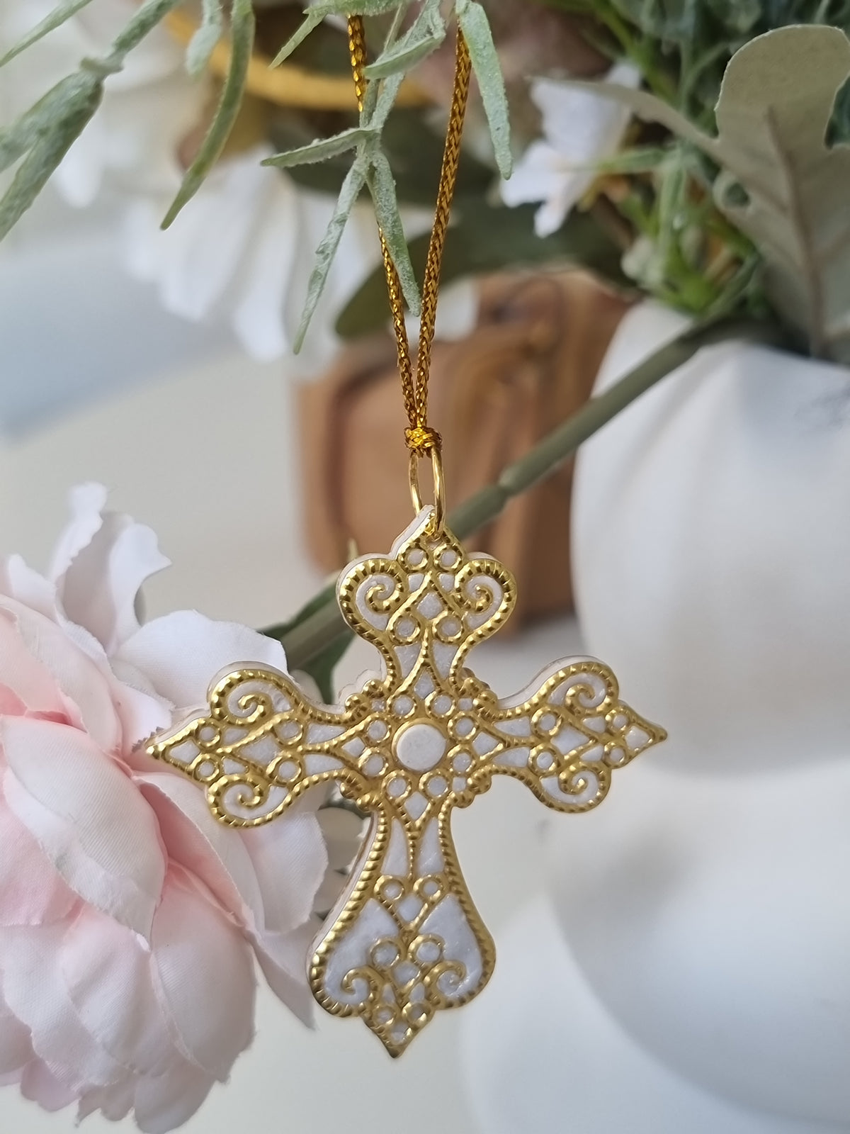 Golden Christmas Pair - Cross and Bauble