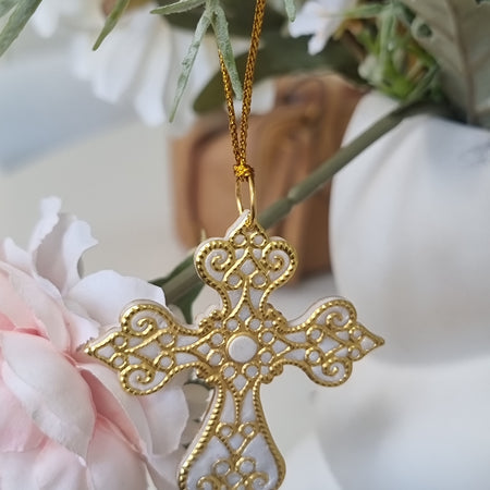 Golden Christmas Pair - Cross and Bauble