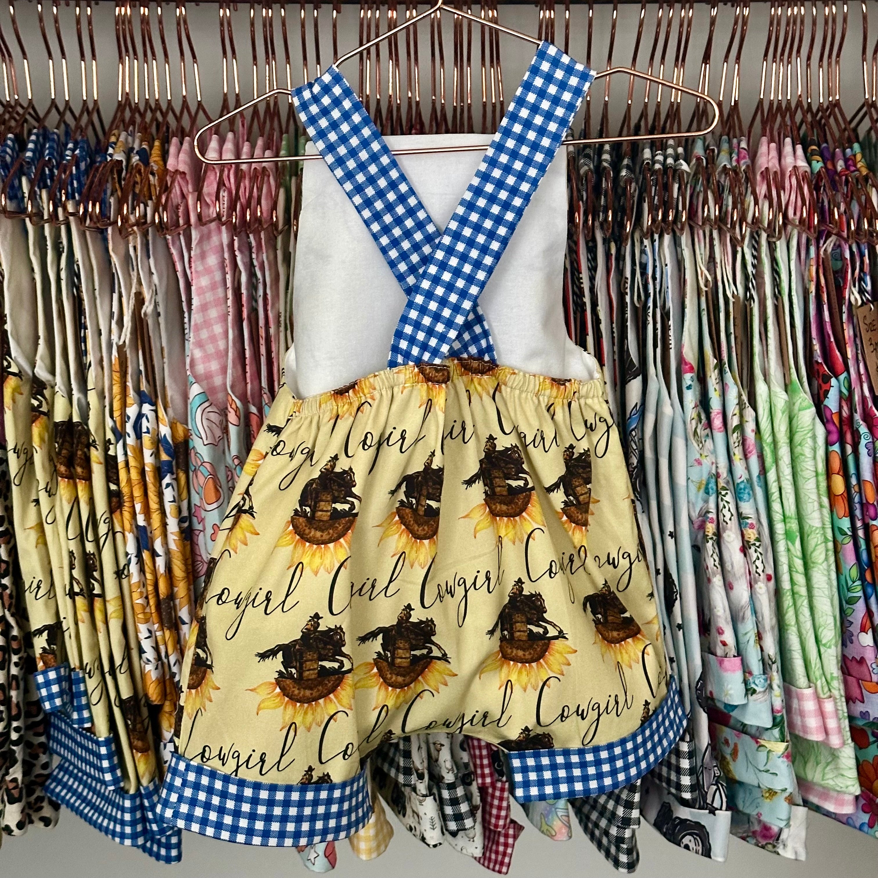 Sunflower Cowgirl Handmade Overalls/ Country Collection