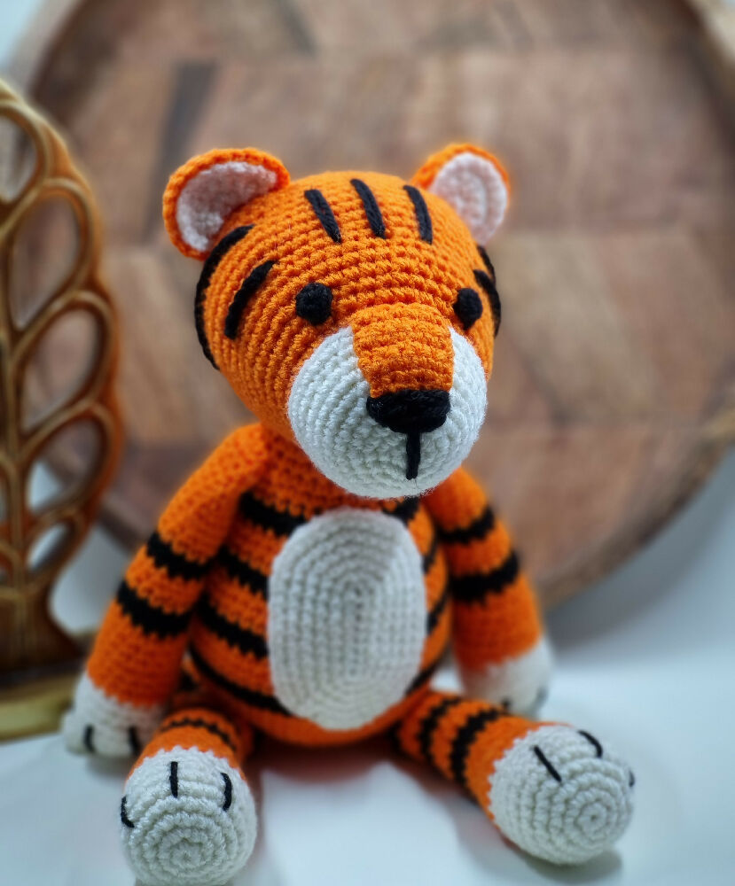 Handmade crochet tiger plush toy