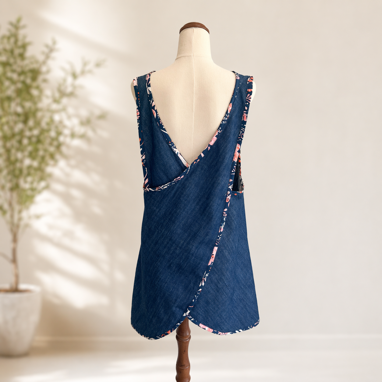 Japanese Cross Back Apron – Denim Bloom