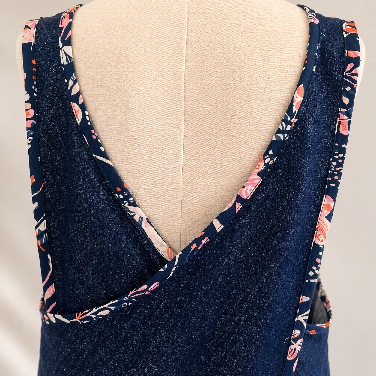 Japanese Cross Back Apron – Denim Bloom