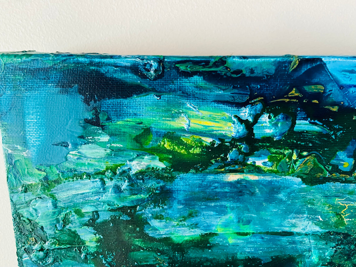 Water Lilies Encore Painting, Abstract Acrylic Wall Art by Margo Humphries