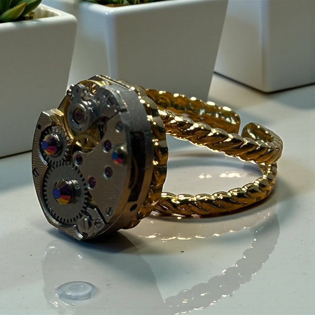 Steampunk Watch Movement Ladies Ring