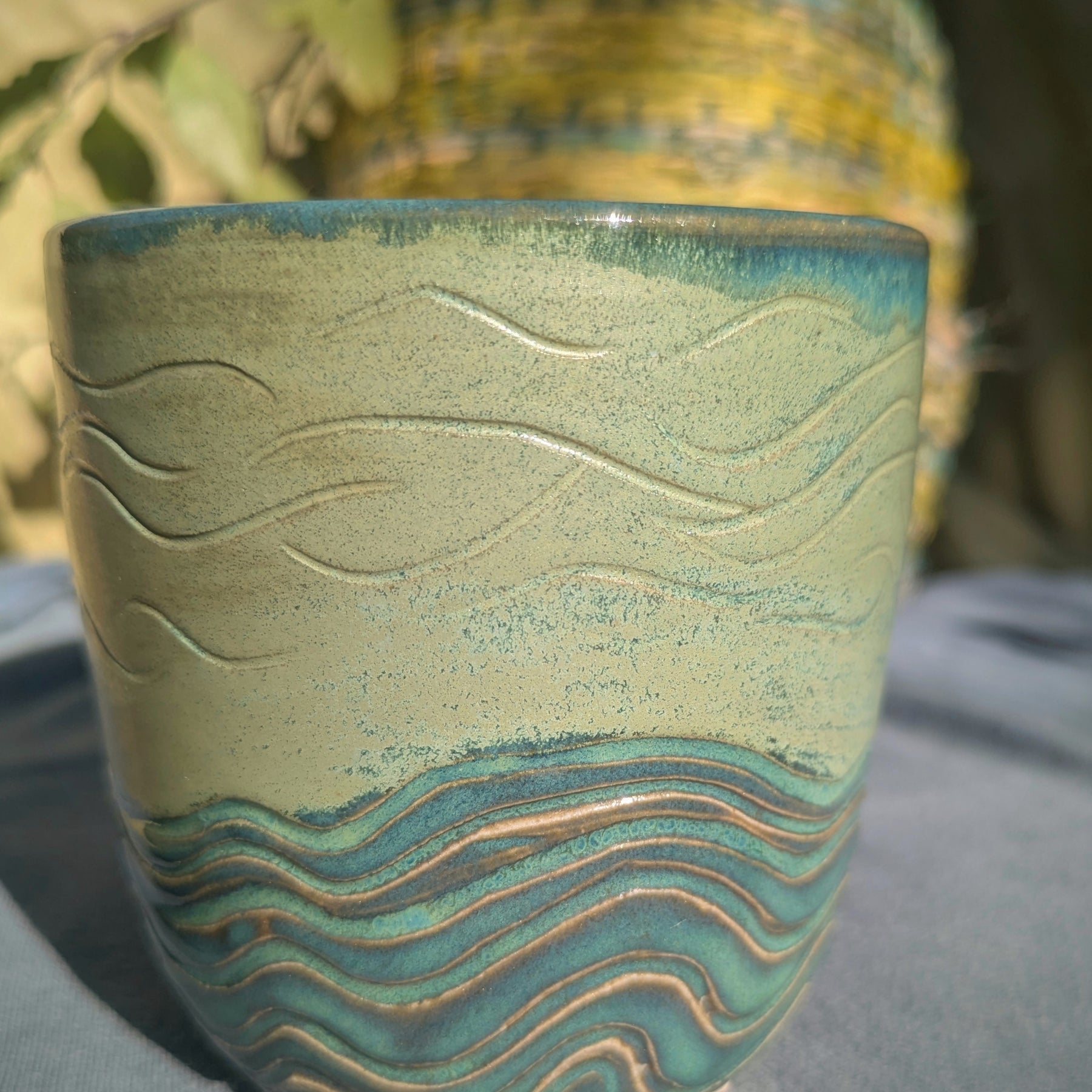 Blue/green Egret tumbler