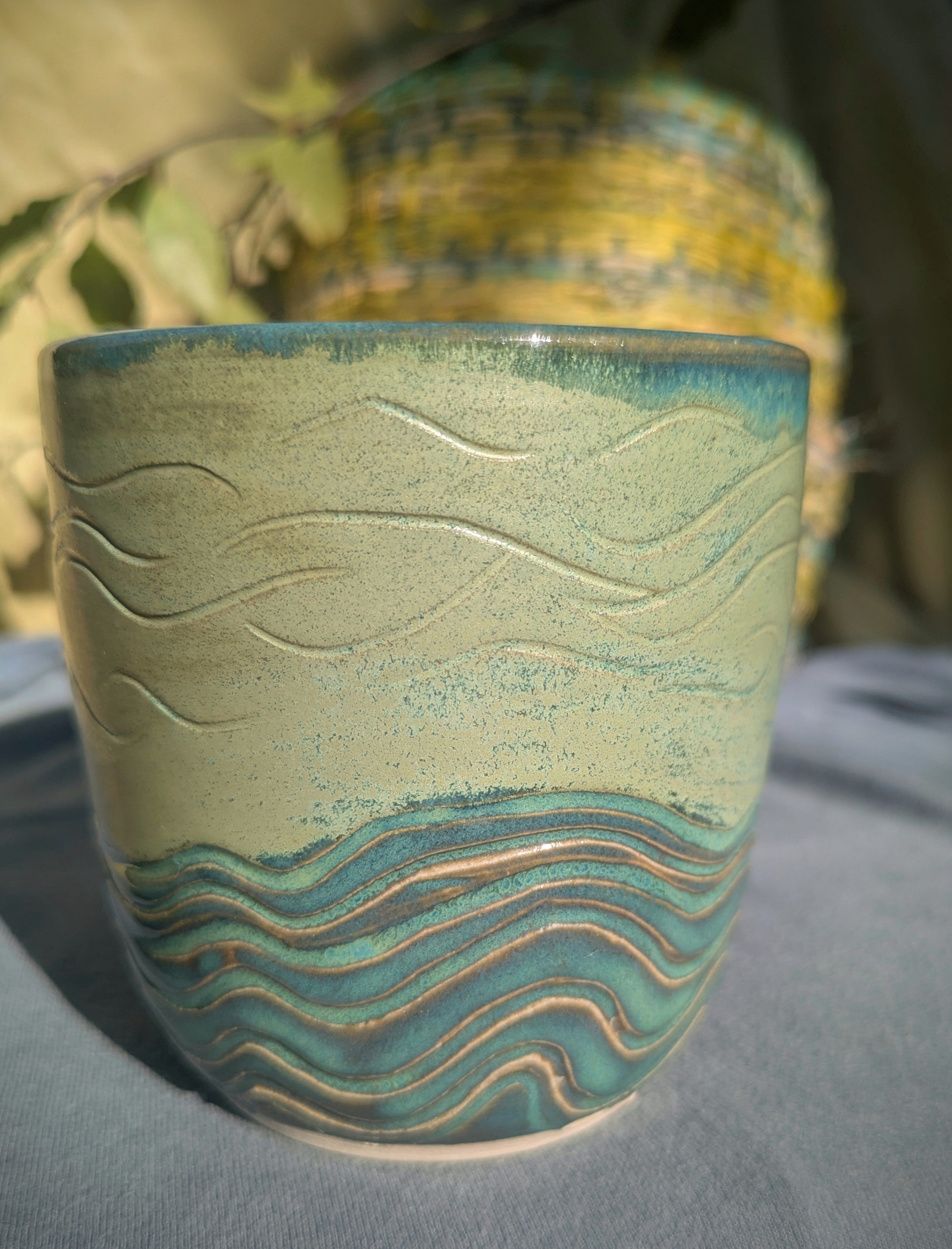 Blue/green Egret tumbler