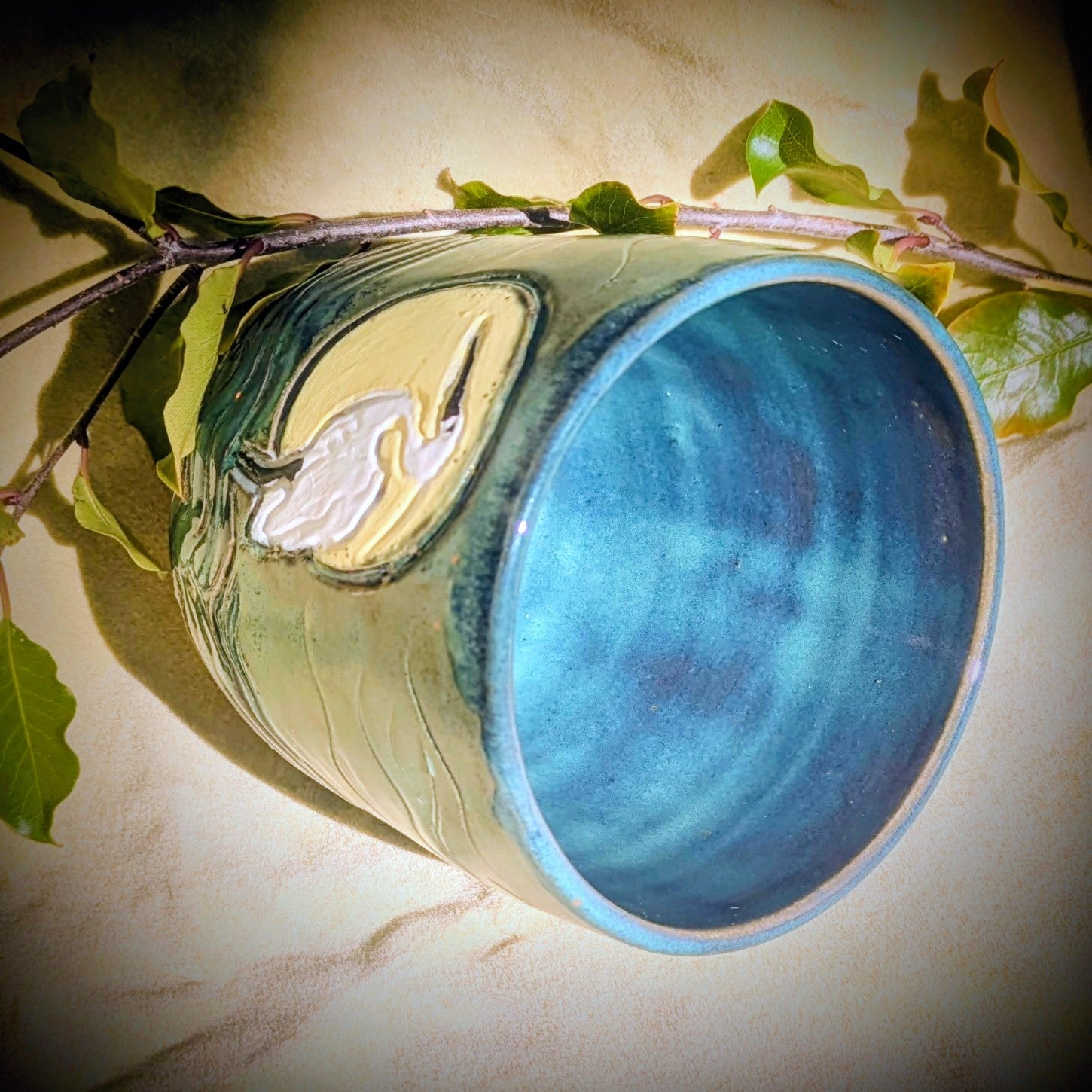 Blue/green Egret tumbler