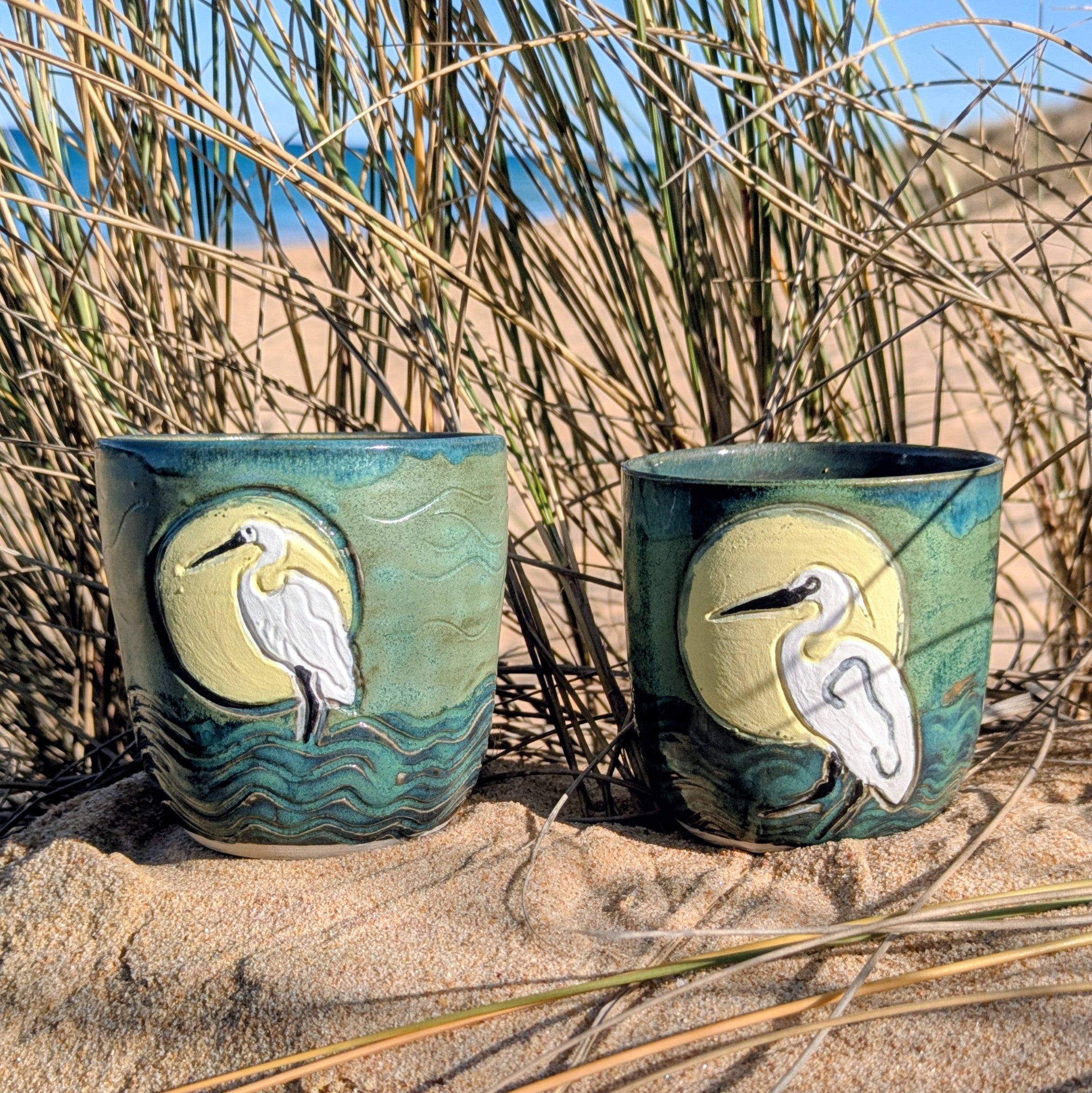 Blue/green Egret tumbler