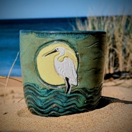 Blue/green Egret tumbler