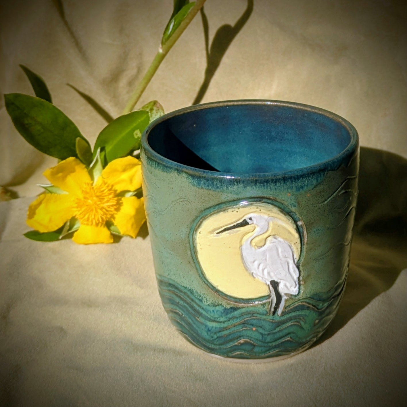 Blue/green Egret tumbler