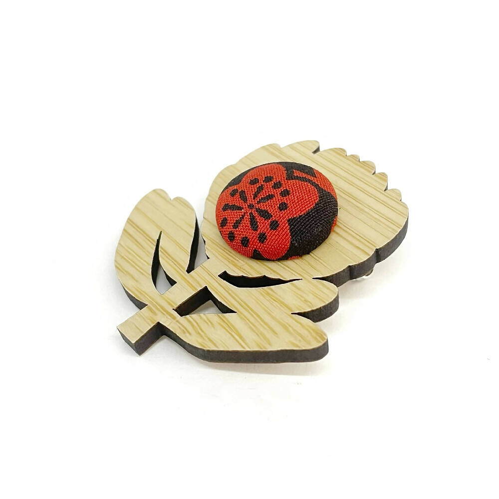 Kimono Waratah Brooch