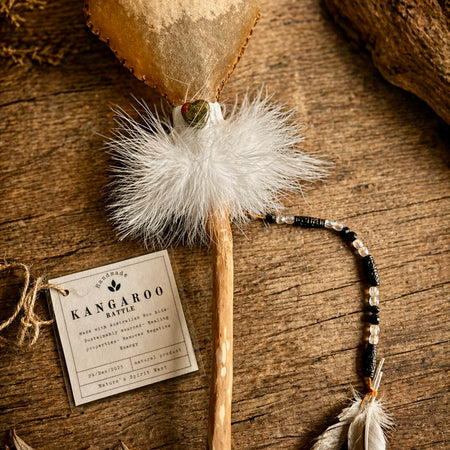 Stunning Hand made Kangaroo Rattle- Crystal filled