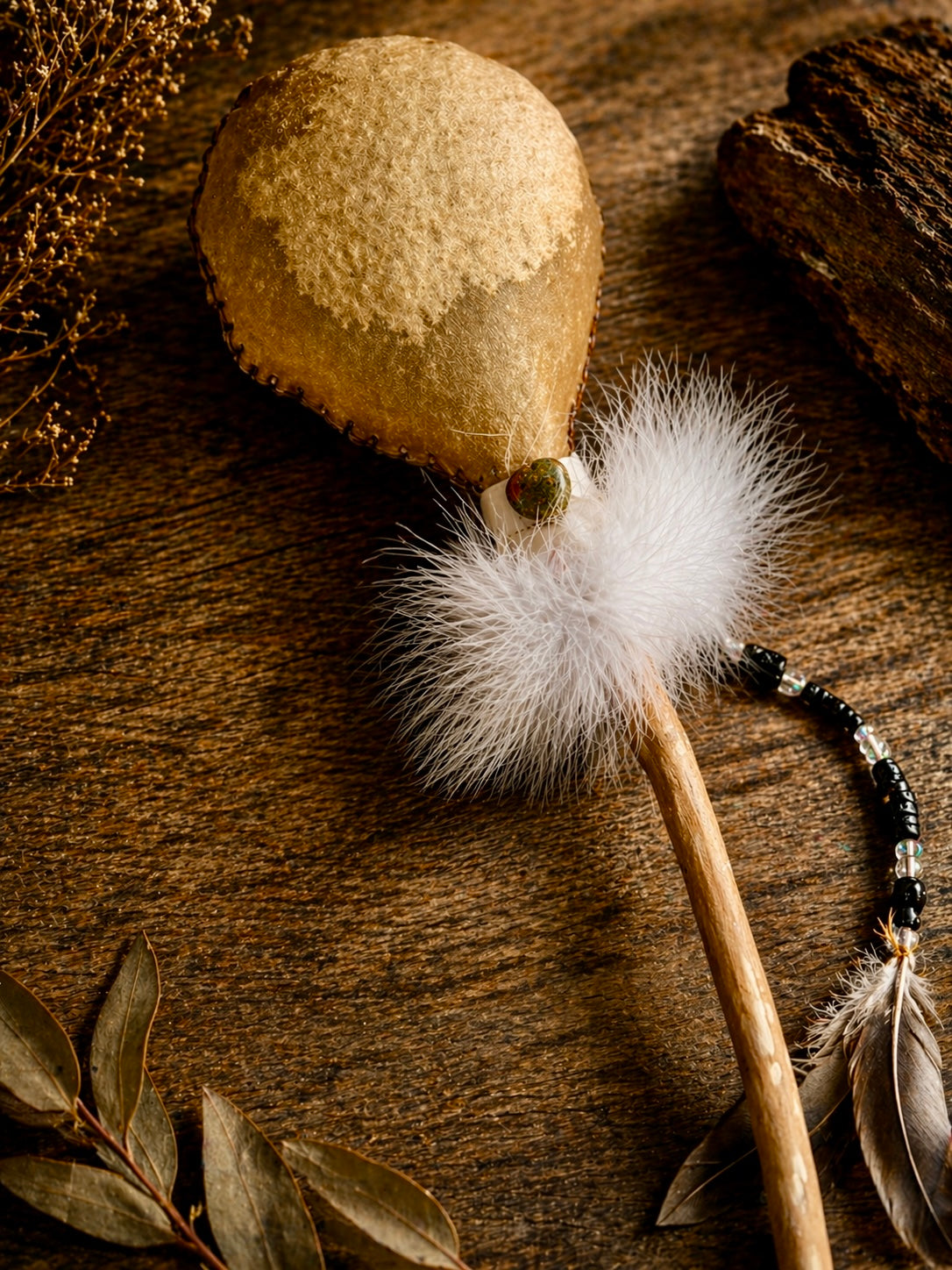Stunning Hand made Kangaroo Rattle- Crystal filled