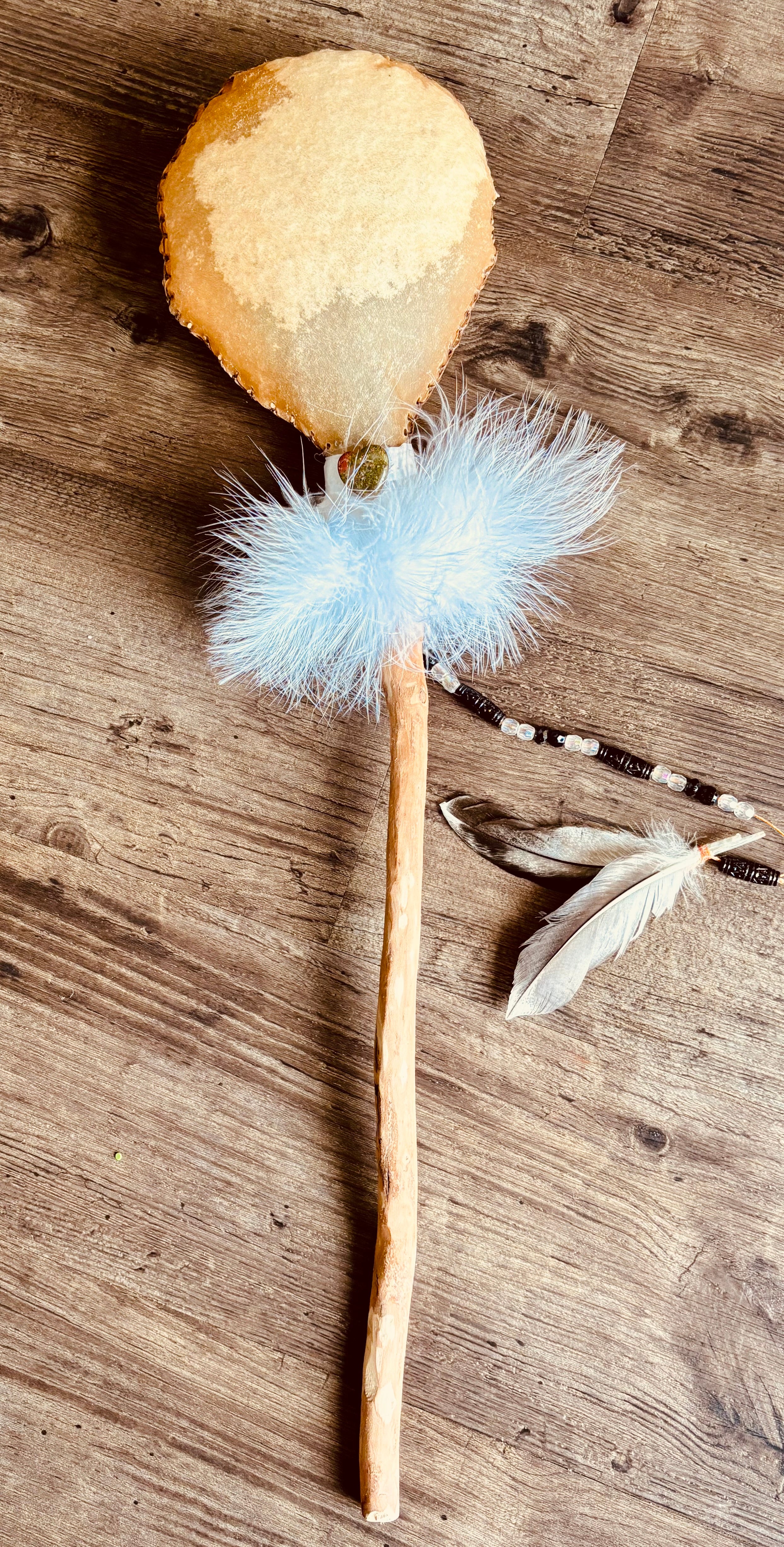 Stunning Hand made Kangaroo Rattle- Crystal filled