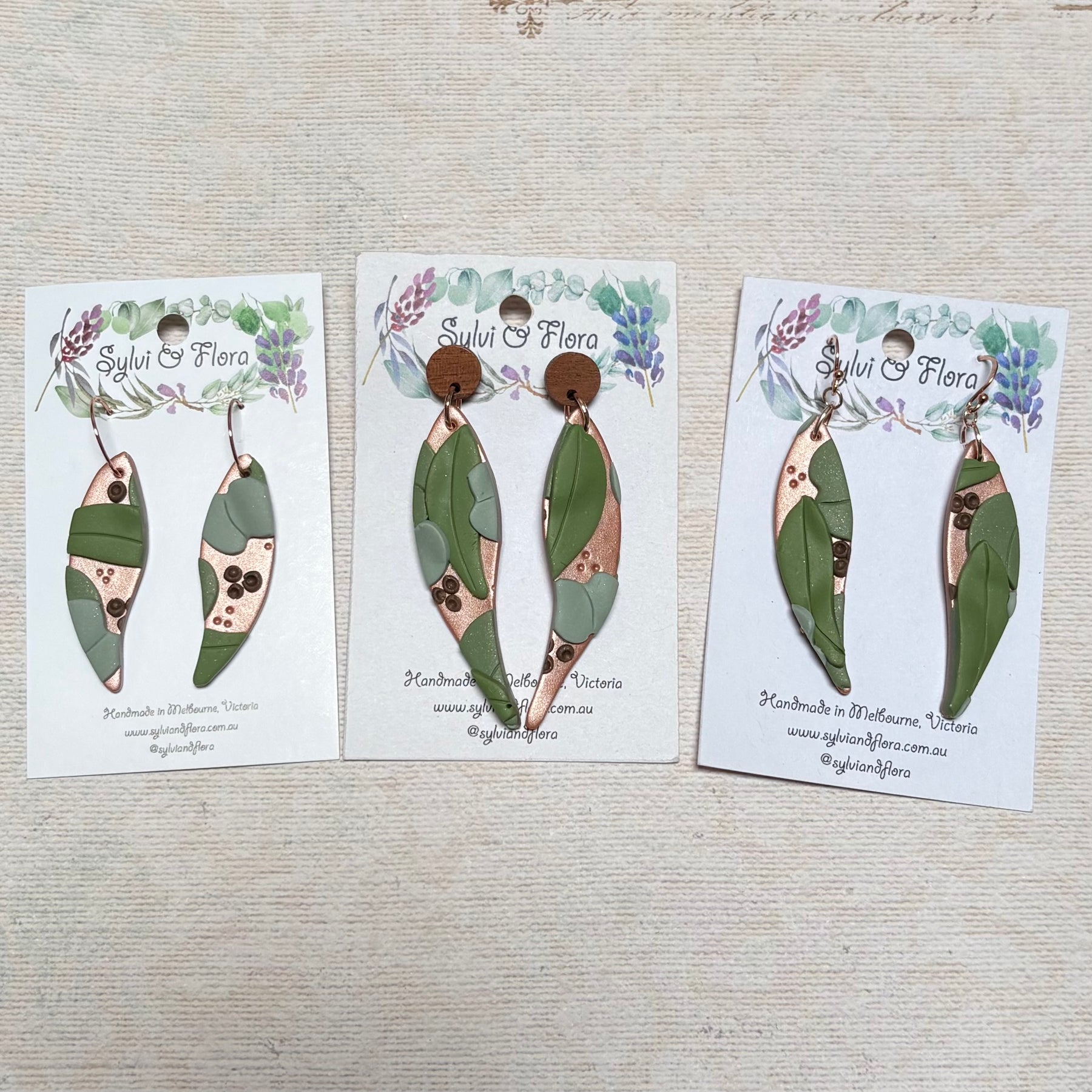 Eucalypts Earrings - Leaf, various sizes