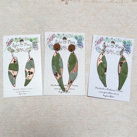 Eucalypts Earrings - Leaf, various sizes