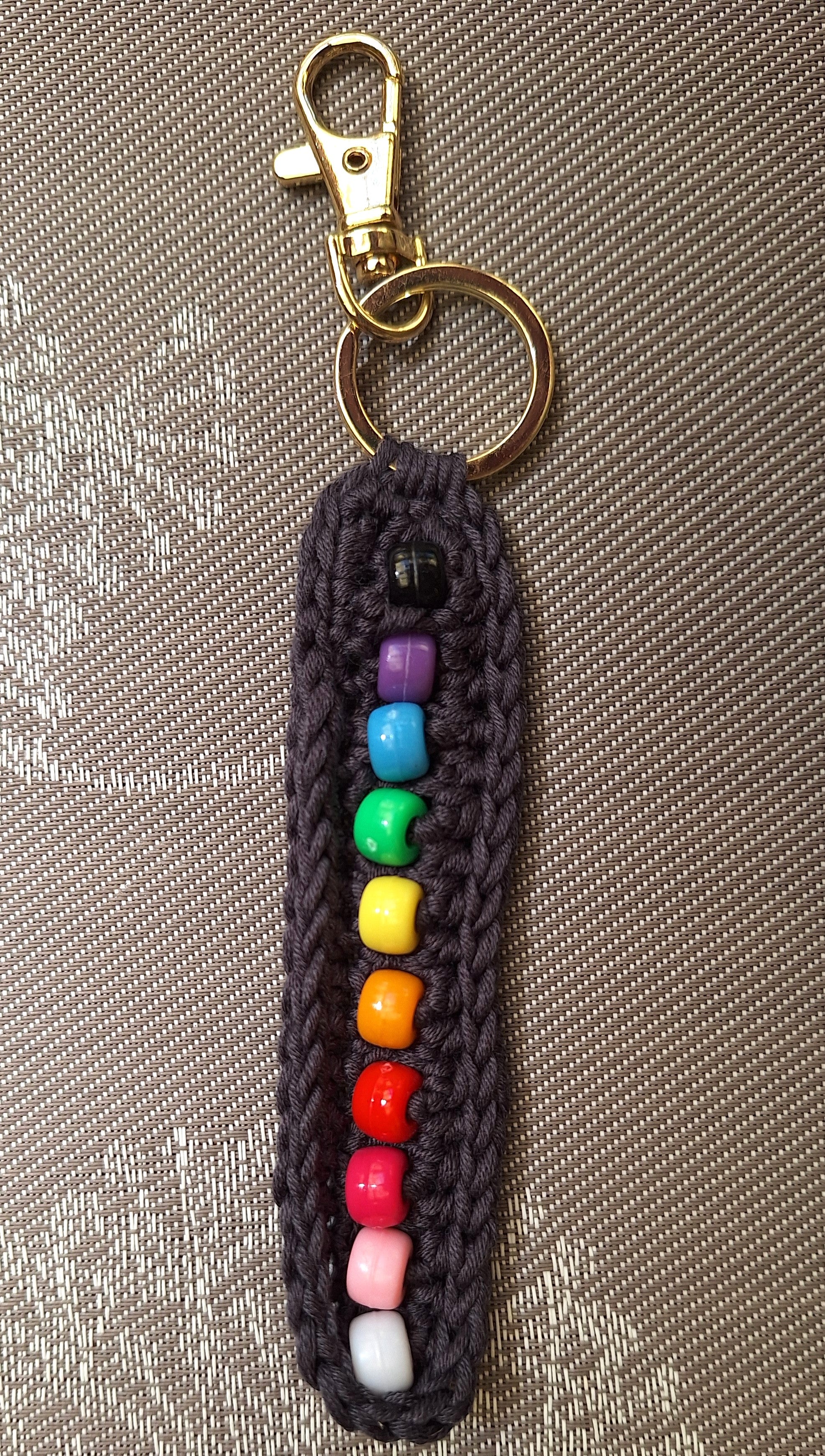 Beaded Crochet Keychain – Handmade, Lightweight & Sensory Friendly