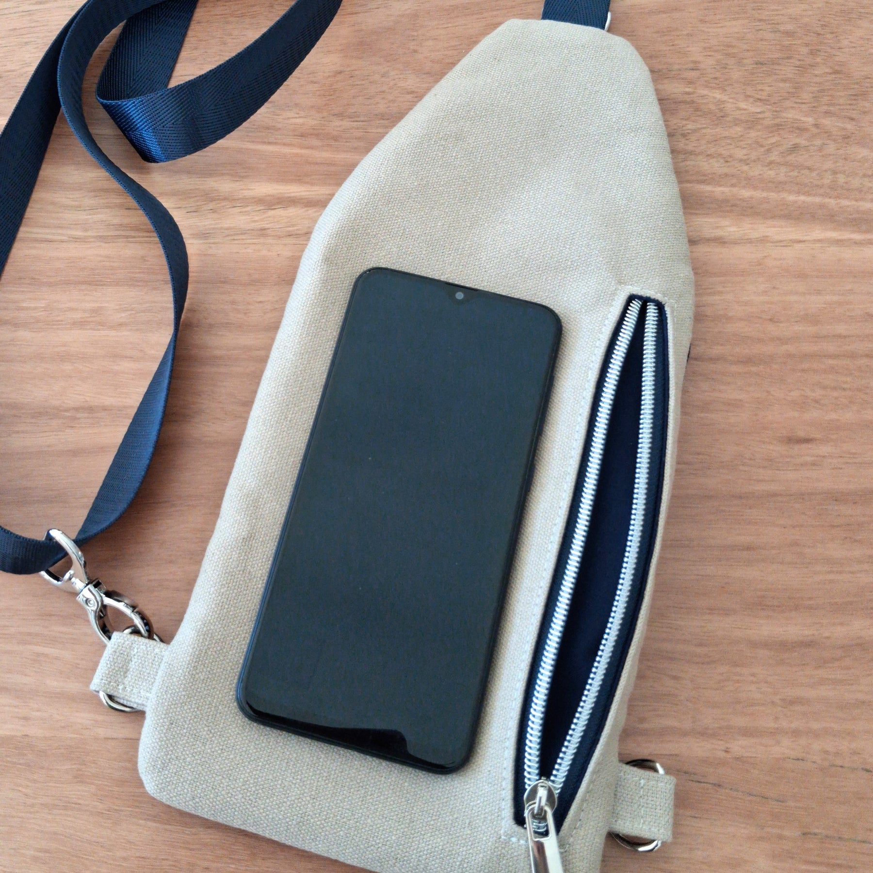 Crossbody Sling – Mini Traveller - Geometric Blues