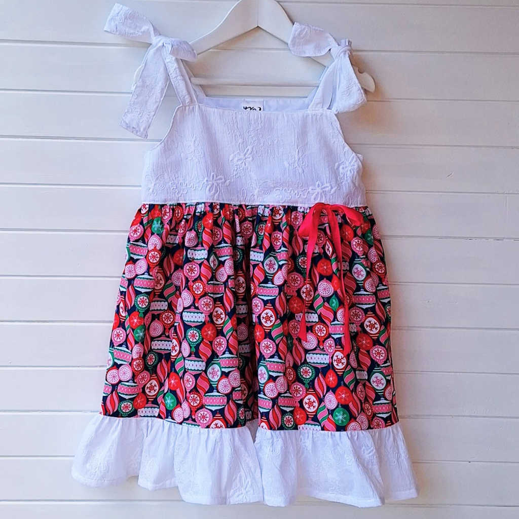 Handmade Girls' Size 3 Christmas Bauble Dress