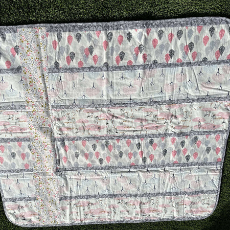Pink and grey tones baby play mat/quilt - UNIQUE