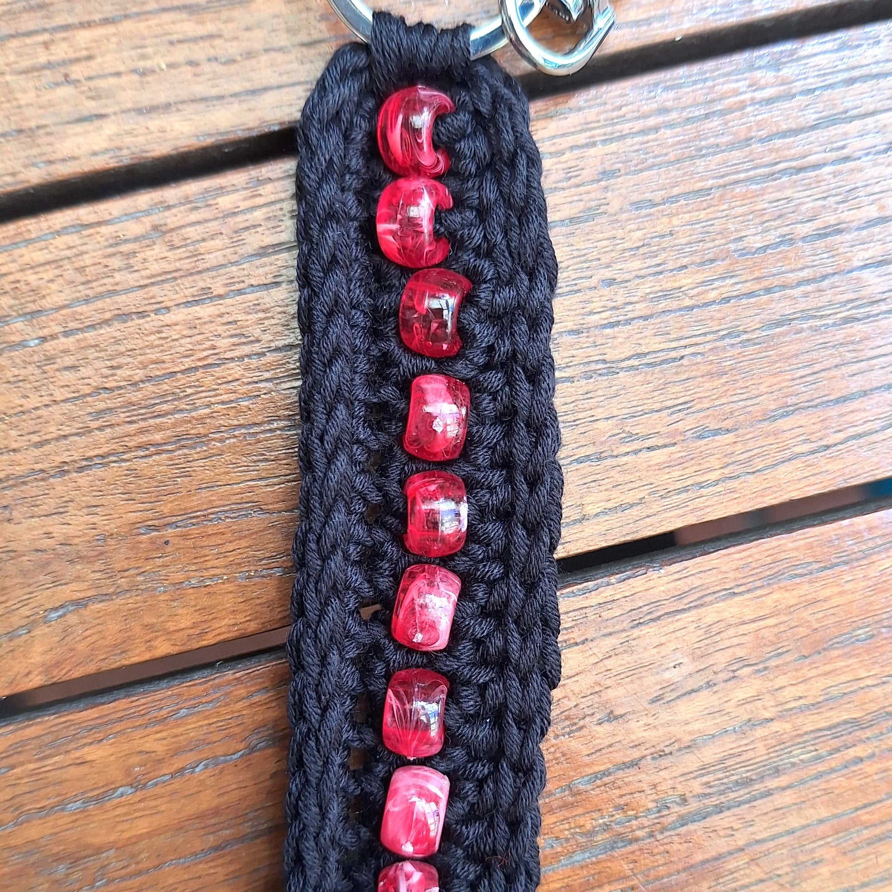 Beaded Crochet Keychain – Handmade, Lightweight & Sensory Friendly