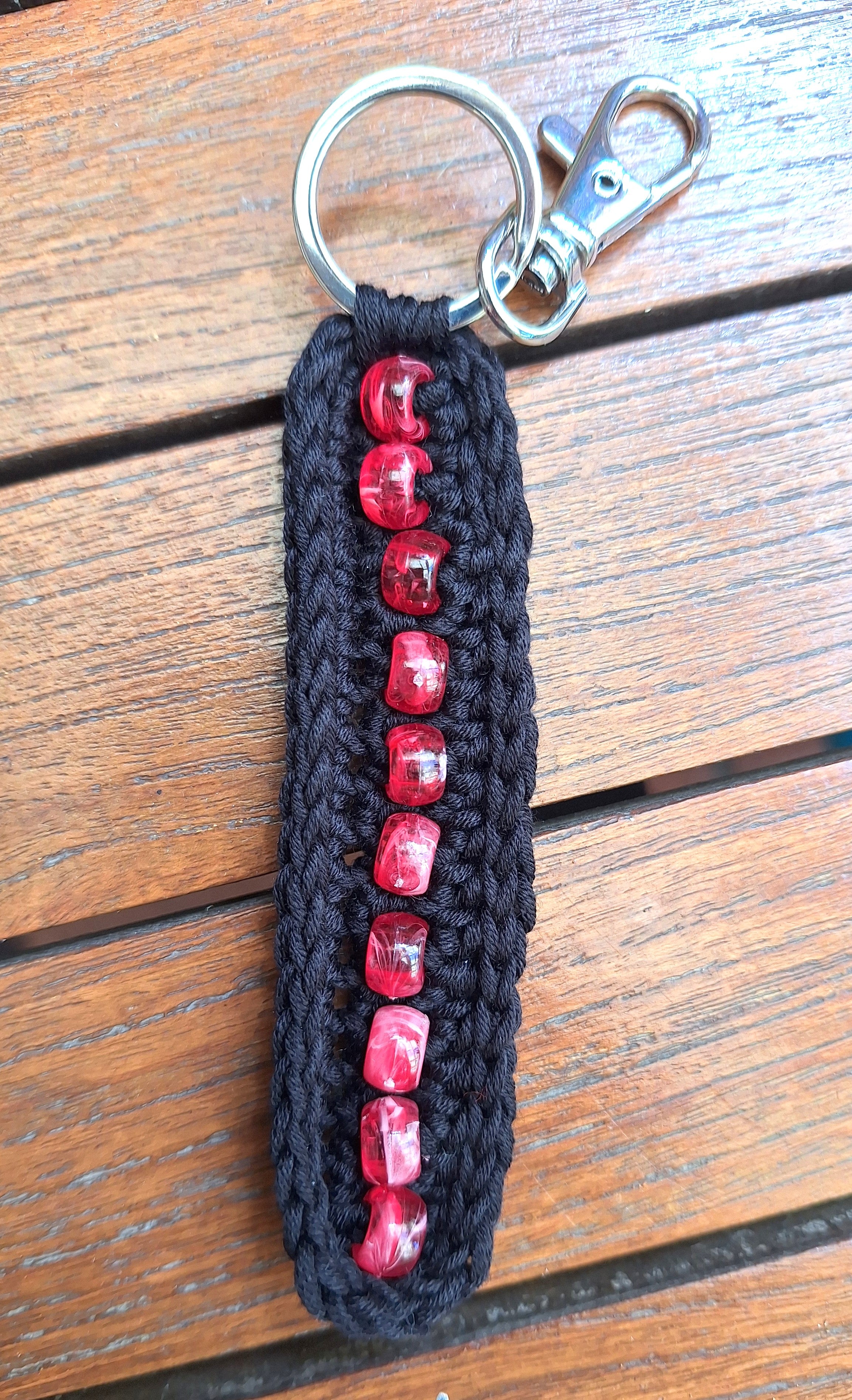Beaded Crochet Keychain – Handmade, Lightweight & Sensory Friendly