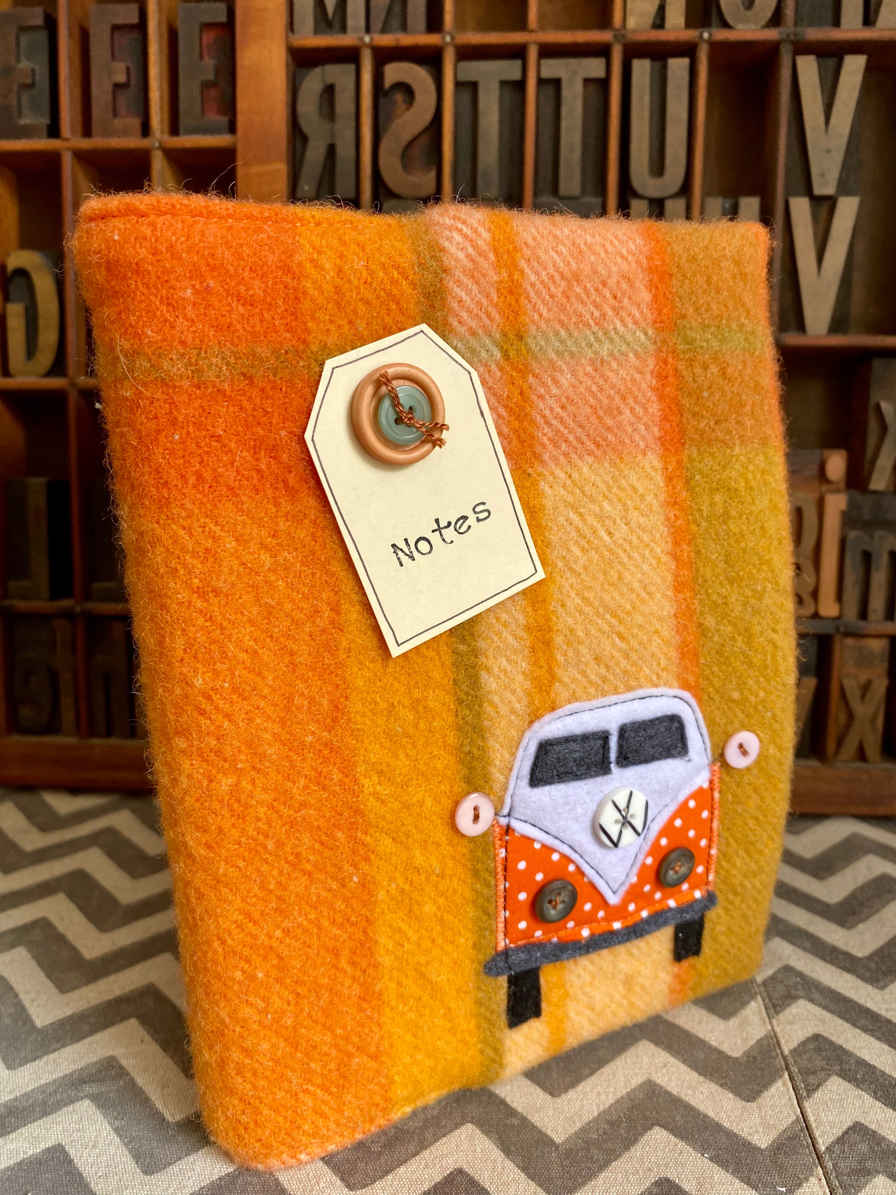 A5 Upcycled Notebook Kombi - Orange