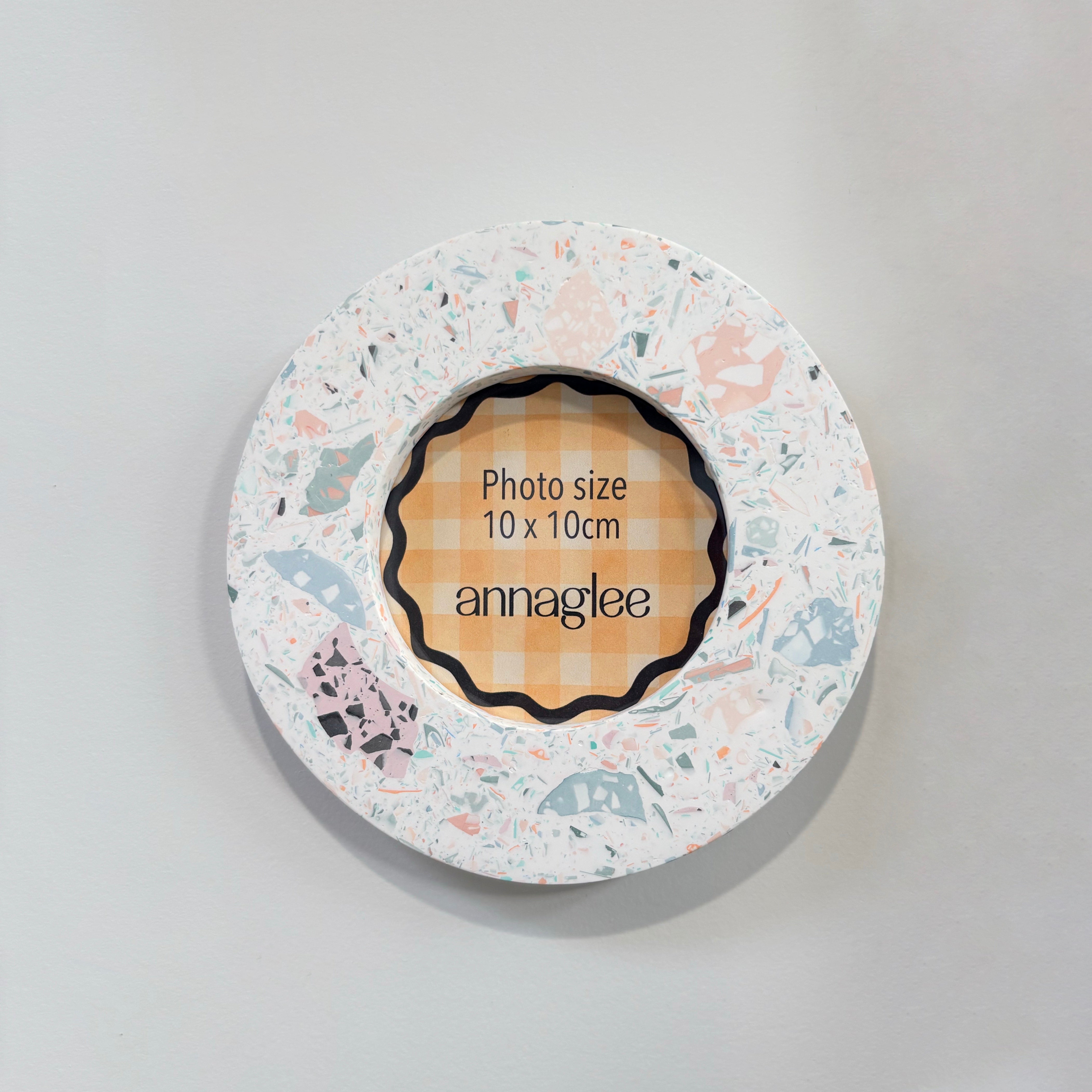 mixed recycled terrazzo photo frame wall hanging