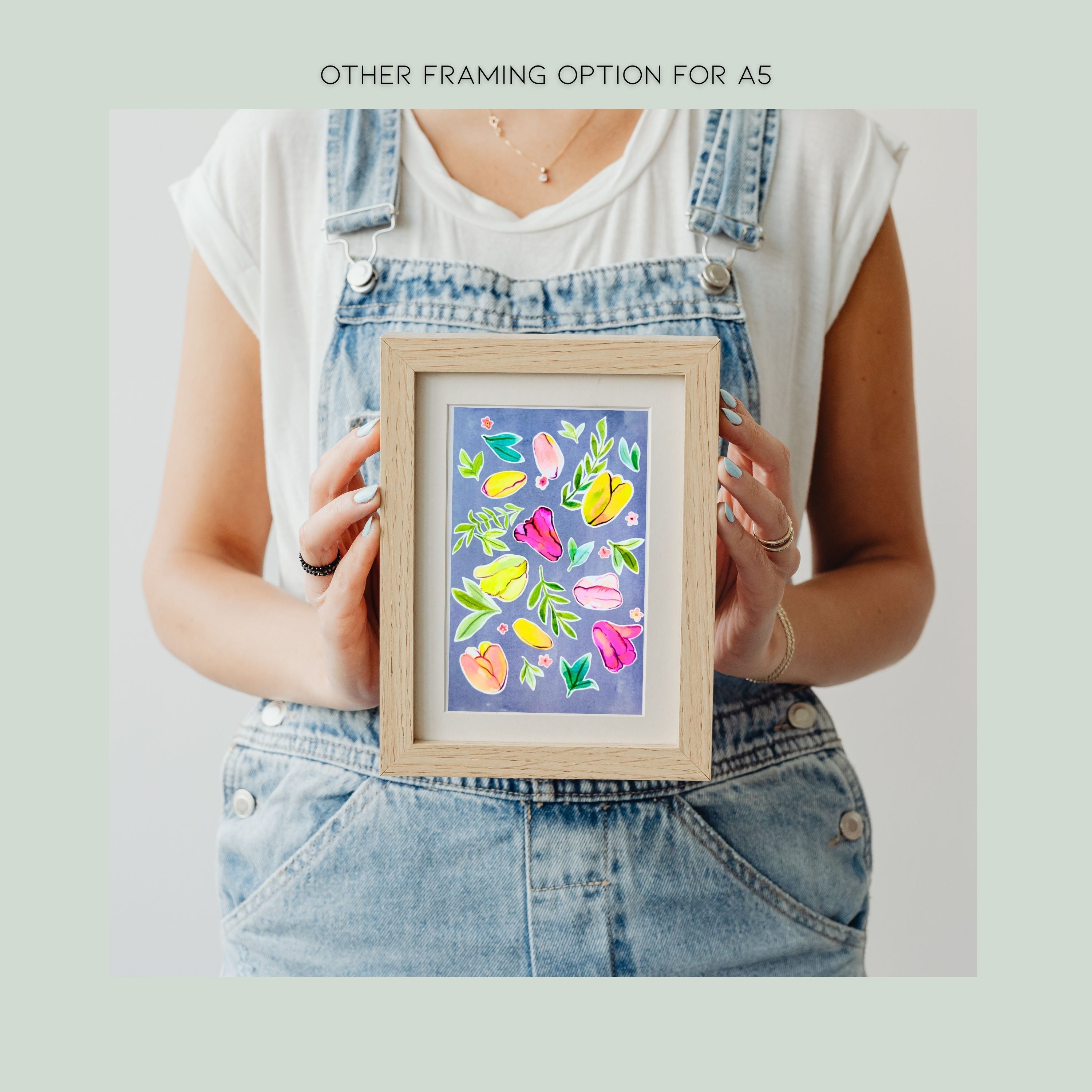 "Tulip Serenade" | Handmade | Gift for Her | Archival Botanical Wall Art Print | Original Floral Watercolour Painting | A5 Print | Free Shipping