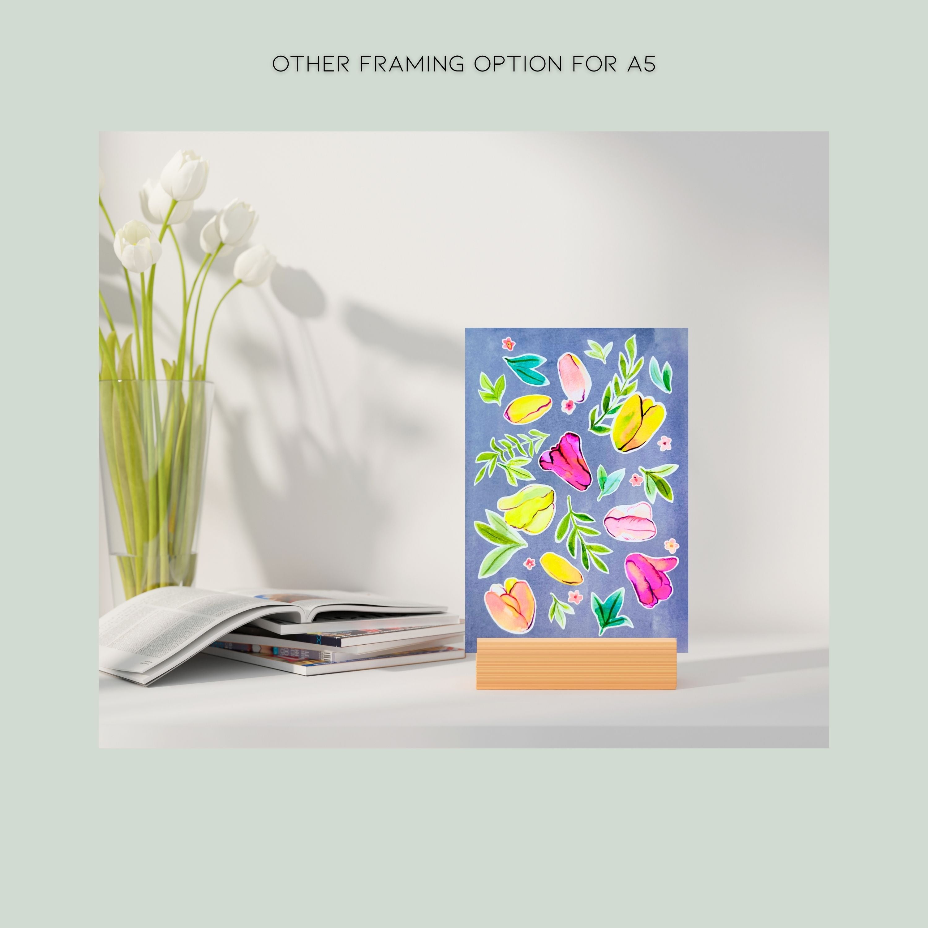 "Tulip Serenade" | Handmade | Gift for Her | Archival Botanical Wall Art Print | Original Floral Watercolour Painting | A5 Print | Free Shipping