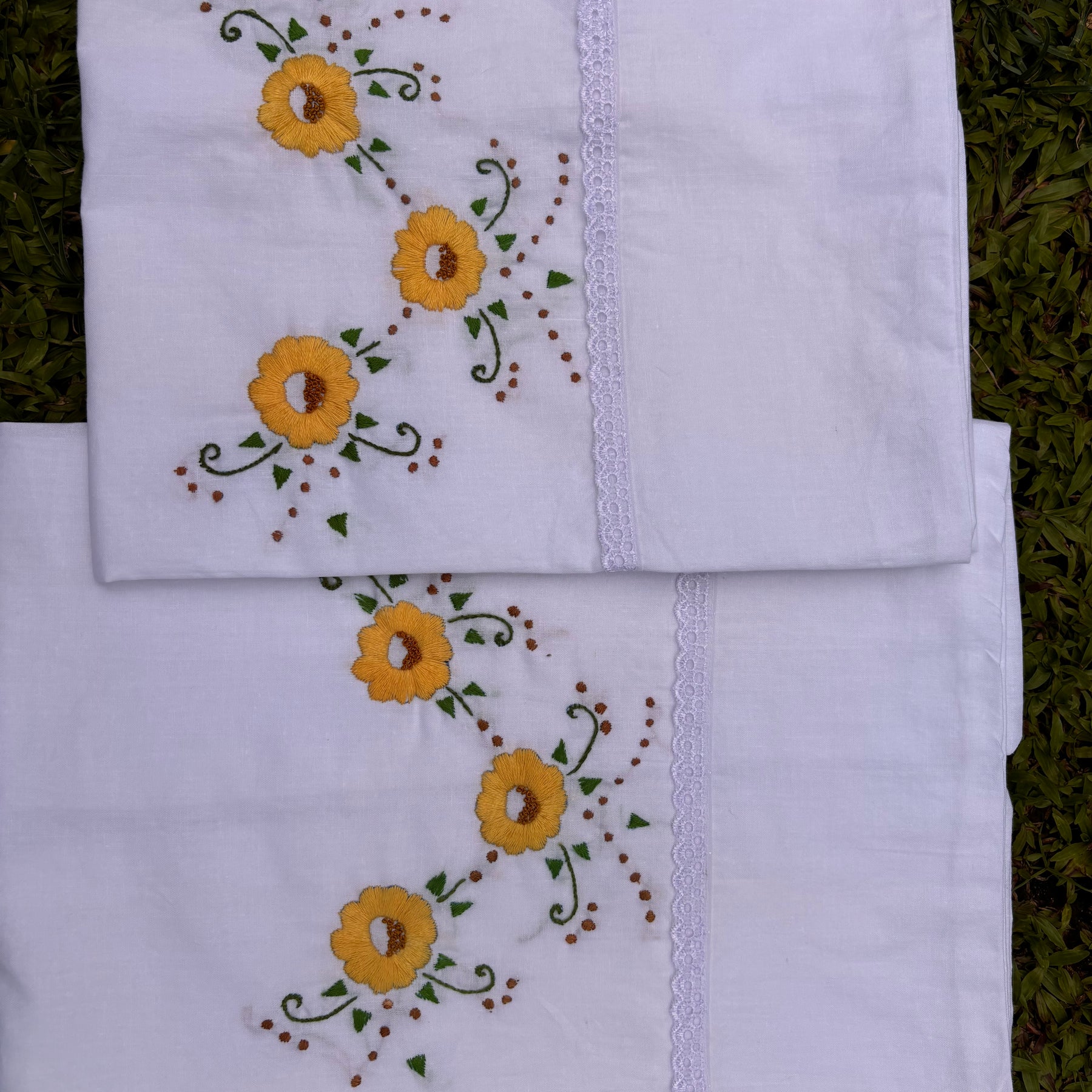 Set of 2 Hand embroidered pillows/ cushion covers