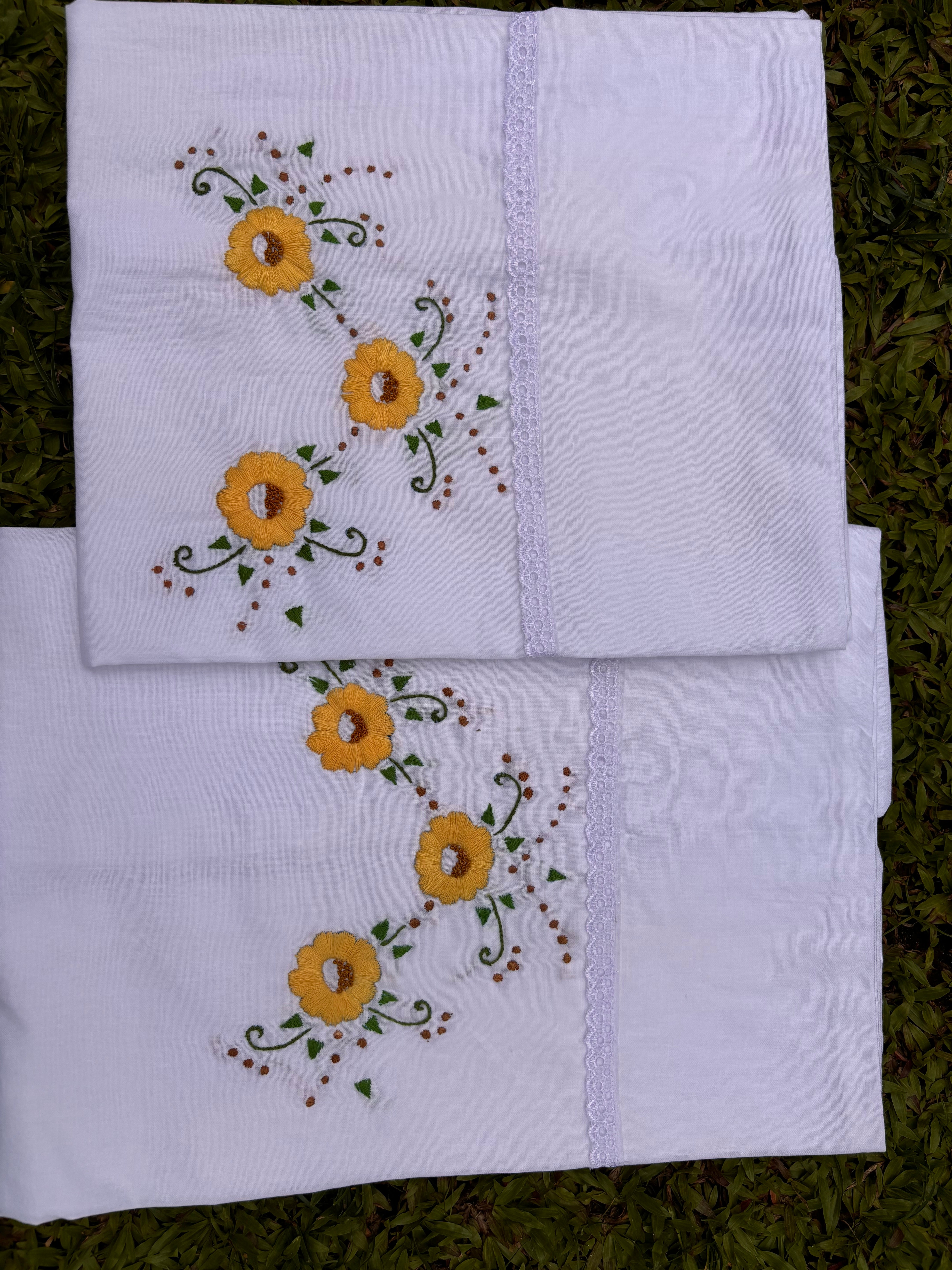 Set of 2 Hand embroidered pillows/ cushion covers