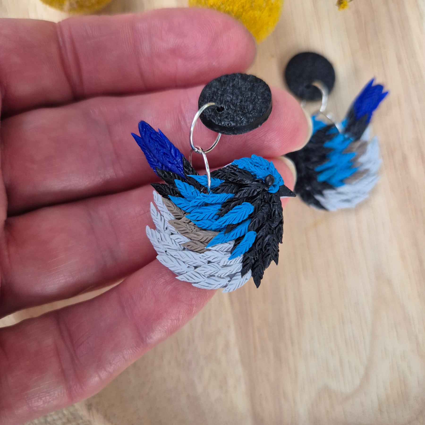 Billy Blue Wren Dangle Earrings (2 sizes available)
