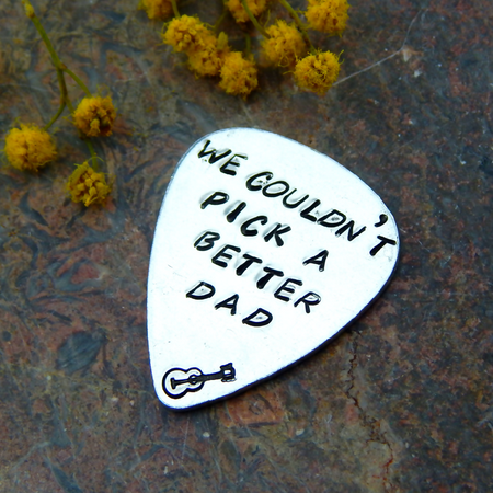 Hand Stamped Guitar Pick Plectrum For Father