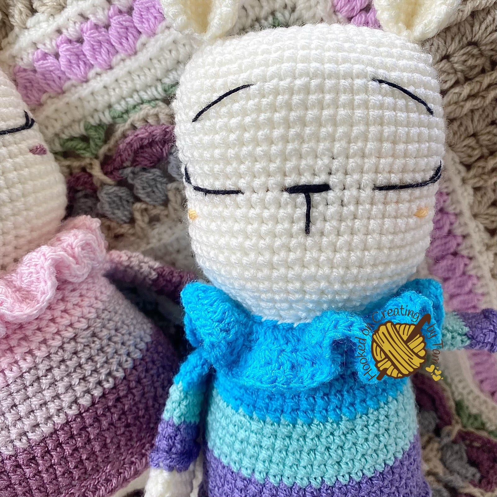 Handmade | Crochet | ‘Berry’ Bear | Comforter | Lovey