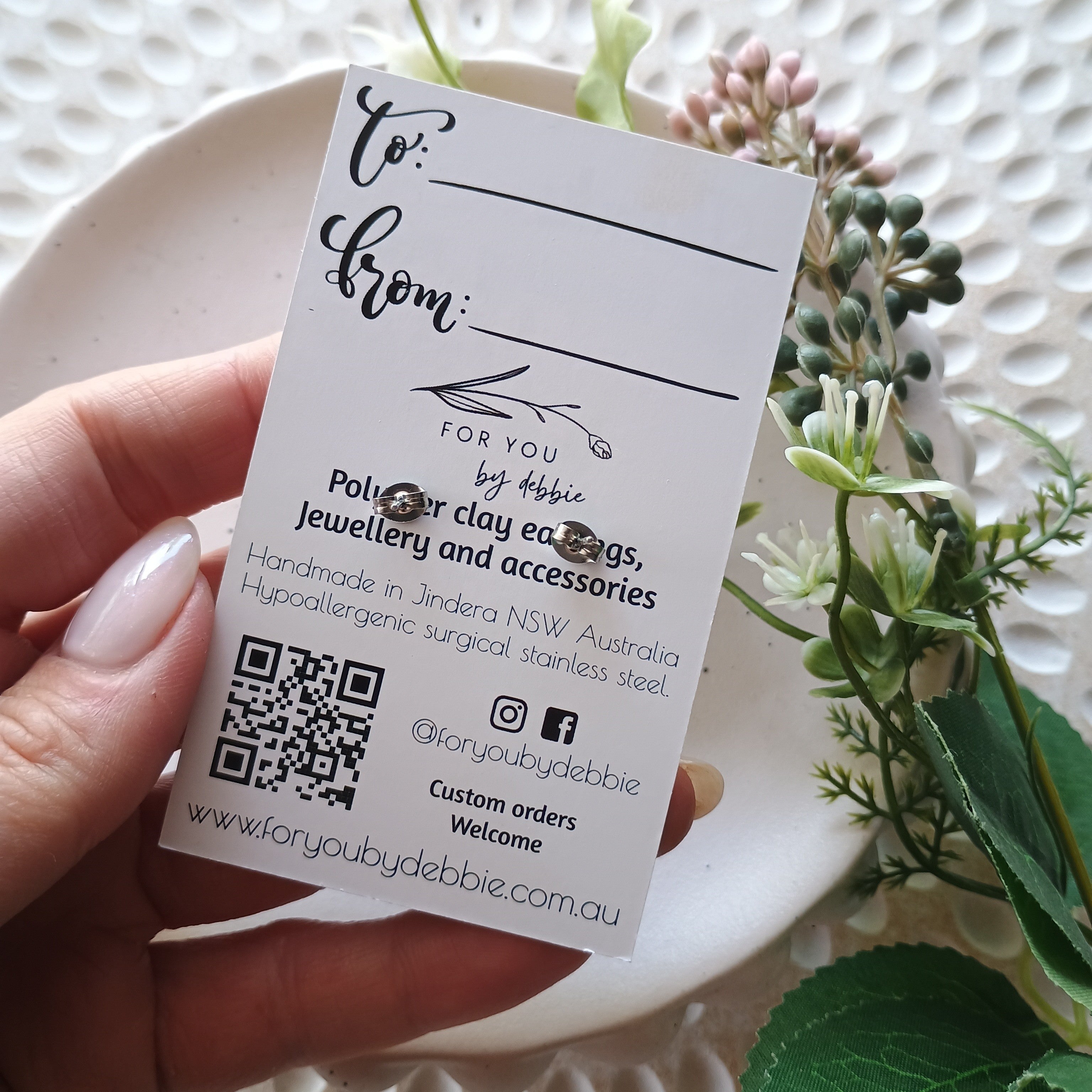 Teacher gift daisy flowers stud earrings