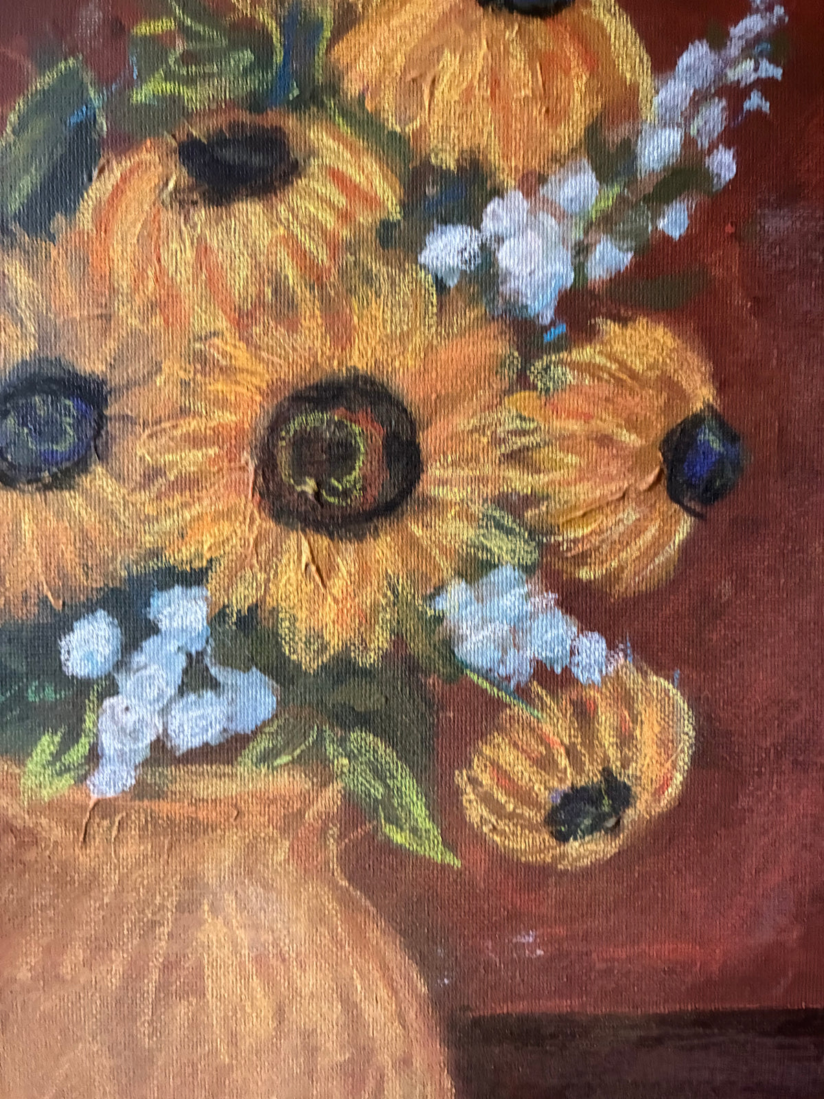 Original sunflower painting on canvas
