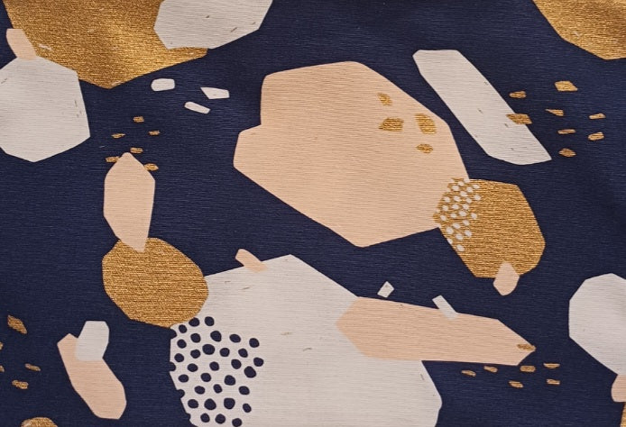 Peg Bag - Navy Pink Gold Design