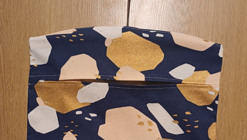 Peg Bag - Navy Pink Gold Design