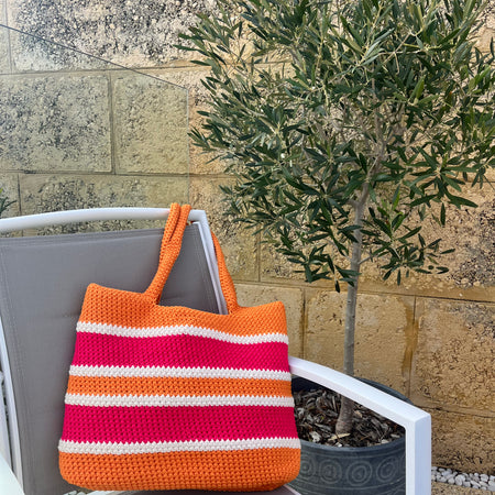 The Everyday Crochet Tote Bag - Tropical Punch