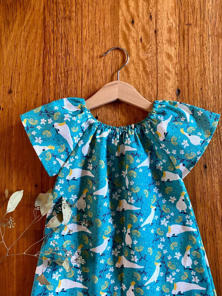 turquoise cockatoos dress 2