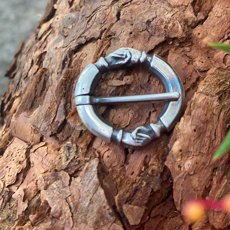 Sterling Silver Clasped Hands Brooch